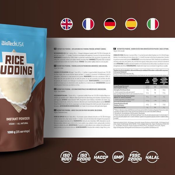 Рисовий пудинг Biotech Rice Pudding 1000 г 44898 фото