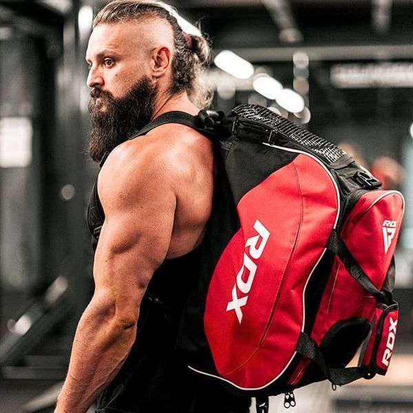 Спортивна сумка RDX R1 Duffel Bag with Backpack Straps Black/Red GKB-R1B фото