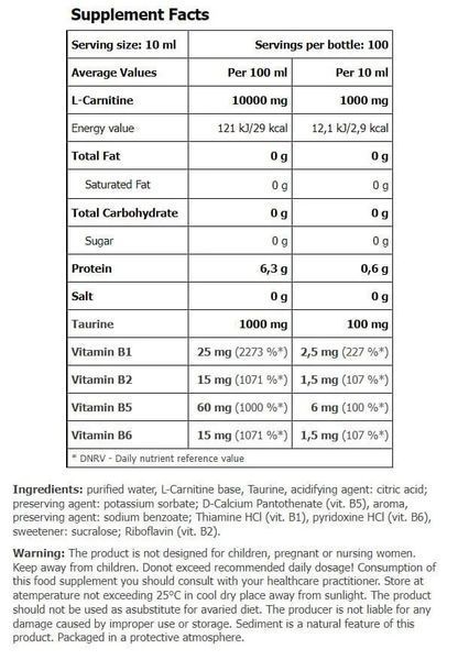 Жироспалювач Amix Nutrition Carnitine 100.000 1000 мл, Lemon-Lime 43703 фото