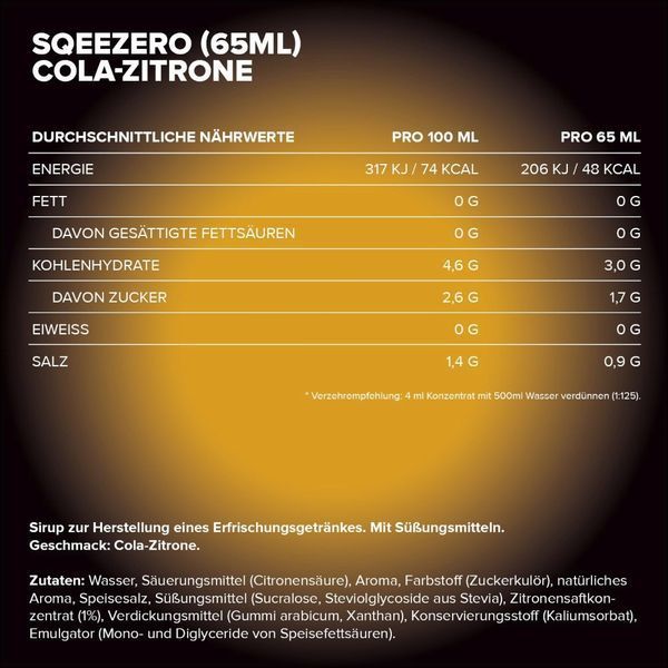 Squee Zero 65ml (Cola Lemon) 46149 фото
