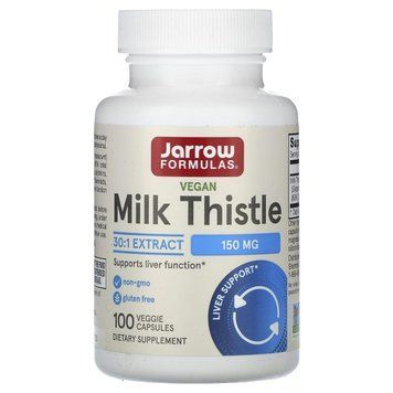 Розторопша (Milk Thistle), Jarrow Formula, стандартизована, 150 мг, 100 вегетиріанських капсул JRW-14003 фото