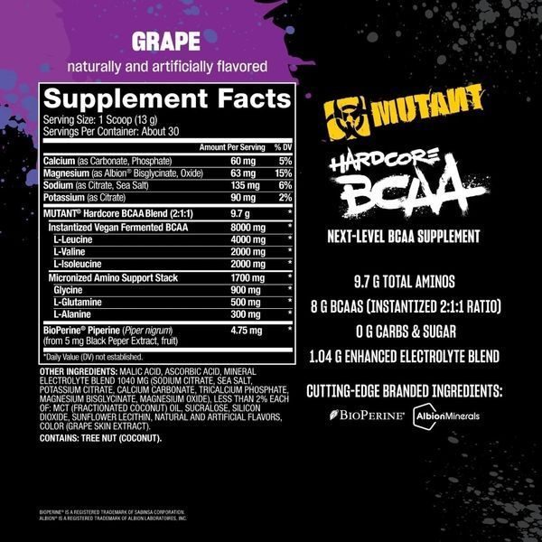 Mutant Hardcore BCAA 390g (Grape) 44878 фото