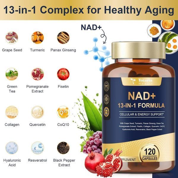 Нікотинамід Totaria Health NAD+ 120 caps 60 serv 44968 фото