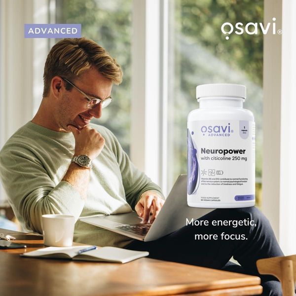Комплекс для підтримки мозку та концентрації з цитиколіном Osavi Neuropower With Citicoline 250 mg Vegan 60 caps ol5904139925119 фото