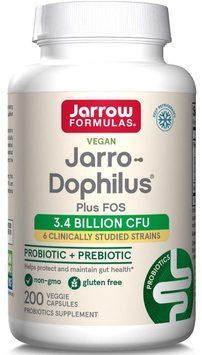 Пробіотики (дофілус), Jarro-Dophilus Plus FOS, Jarrow Formula, з ФОС, 3.4 млрд КУО, 200 вегетаріанських капсул JRW-03012 фото