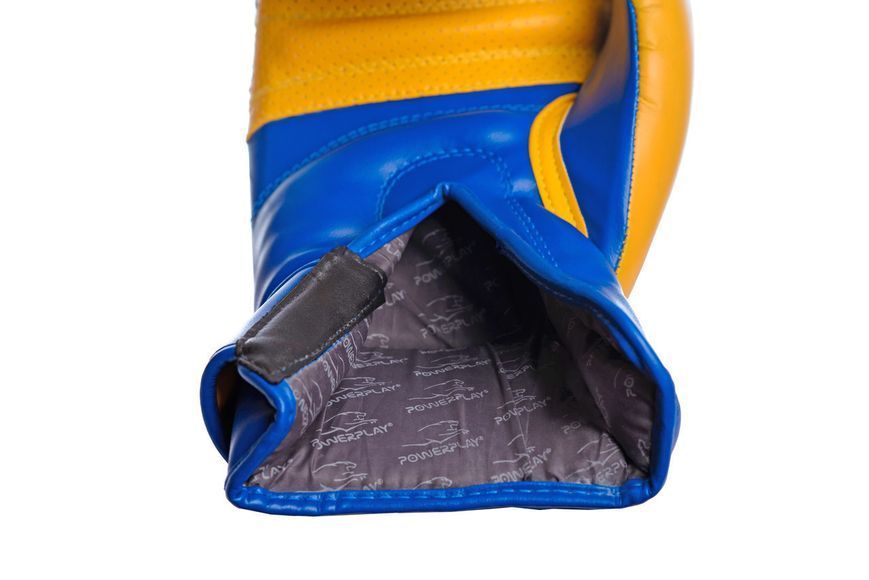 Боксерські рукавиці PowerPlay 3021 Ukraine Синьо-Жовті 12 унцій PP_3021_12oz_Blue-Yellow фото