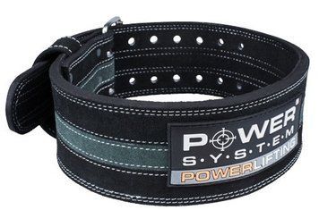 Пояс для пауерліфтингу Power System PS-3800 PowerLifting шкіряний Black/Grey Line M PS-3800_M_Black_Grey фото