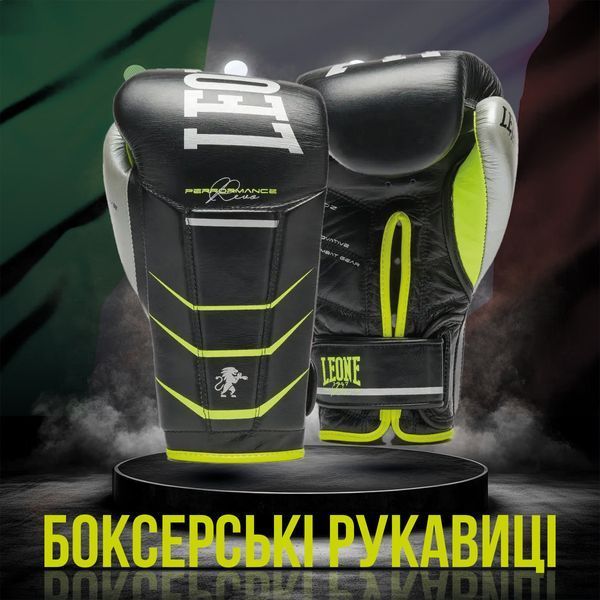 Боксерські рукавиці Leone GN110F REVO FLUO Black 12 унцій (бинти 4 м. в комплекті) GN110F_Black_12oz фото