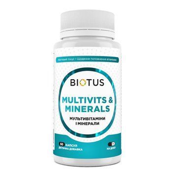 Мультивітаміни та мінерали, Multivits&Minerals, Biotus, 60 капсул BIO-533211 фото