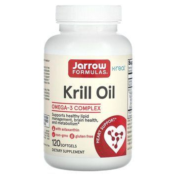 Олія криля, Krill Oil, Jarrow Formula, 300 мг, 120 гелевих капсул JRW-16058 фото
