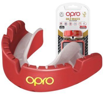 Капа OPRO Gold Braces під брекети доросла (вік 11+) Red/Pearl (art.102506003) Gold_Braces_Red/Pearl фото