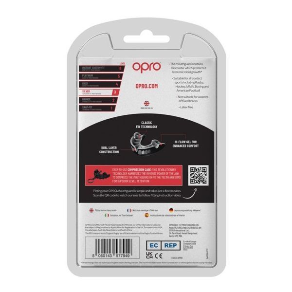 Капа OPRO Silver UFC дитяча (вік до 10) Red/Black (ufc.102515002) UFC_Jr_Silver_Red/Black фото