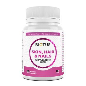 Шкіра, волосся й нігті, Skin, Hair&Nails, Biotus, 30 таблеток BIO-533051 фото