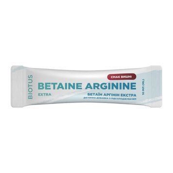 Бетаїн Аргінін Екстра, Betaine Arginine Extra, Biotus, смак вишні, 1 саше (10 мл) BIO-533150 фото