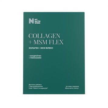 Колаген + МСМ Флекс, Collagen+MSM Flex, My Nutri Week, з підсолоджувачем, смак манго + маракуя, 30 саше, 202,5 г MNW-533112 фото