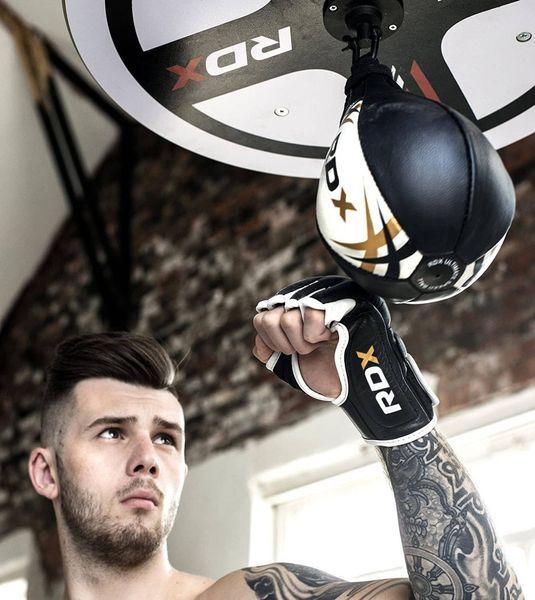 Пневмогруша боксерська RDX 2Y Boxing Speed Ball Leather Multi White/Red 2SBL-S2WR фото