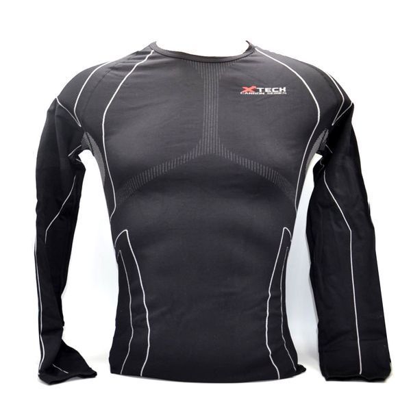 Термокофта з комірцем (лонгслів) X TECH Maglia Race 3 Munica Lunga lupetto Nero XXL/XXXL Чорна MagliaRace3LupettoXXL/3XL фото
