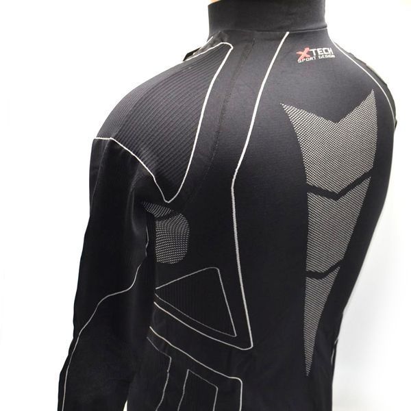 Термокофта з комірцем (лонгслів) X TECH Maglia Race 3 Munica Lunga lupetto Nero XXL/XXXL Чорна MagliaRace3LupettoXXL/3XL фото