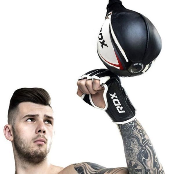 Пневмогруша боксерська RDX 2Y Boxing Speed Ball Leather Multi White/Red 2SBL-S2WR фото