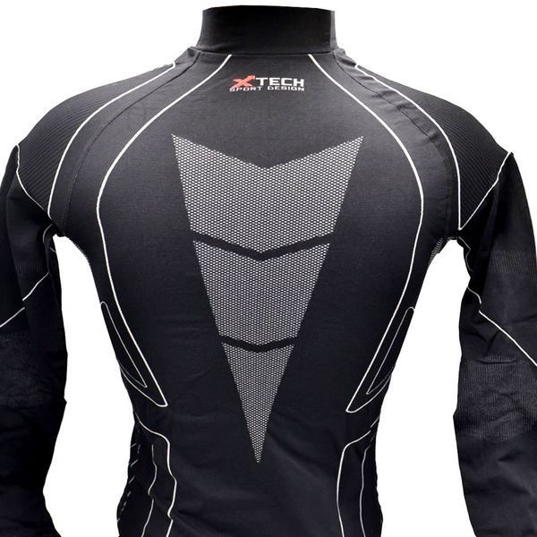 Термокофта з комірцем (лонгслів) X TECH Maglia Race 3 Munica Lunga lupetto Nero XXL/XXXL Чорна MagliaRace3LupettoXXL/3XL фото
