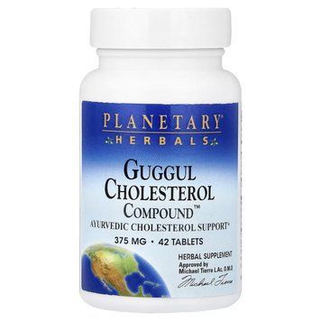 Підтримка холестерину Planetary Herbals Guggul Cholesterol Compound&trade;, 42 Tablets 44678 фото