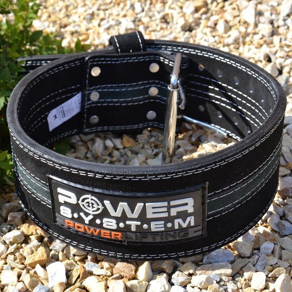 Пояс для пауерліфтингу Power System PS-3800 PowerLifting шкіряний Black/Grey Line XL PS-3800_XL_Black_Grey фото