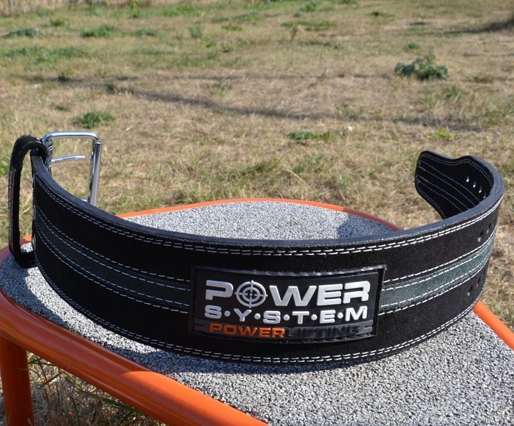 Пояс для пауерліфтингу Power System PS-3800 PowerLifting шкіряний Black/Grey Line XL PS-3800_XL_Black_Grey фото