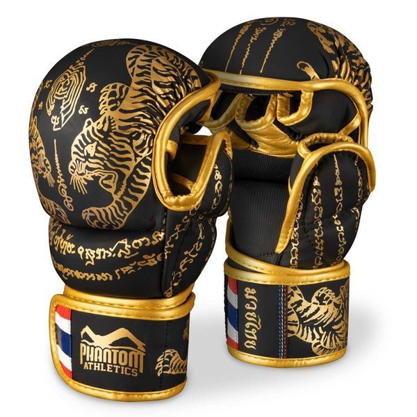 Рукавиці для ММА Phantom Muay Thai Black Gold S/M (капа в подарунок) PHMMAG2939-SM фото